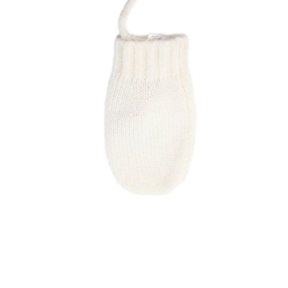 Bonpoint Girls Cashmere Knit Mittens Gloves White Size 1 Month - Picture 2 of 5